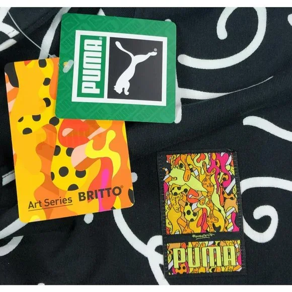 Puma x Romero Britto Art Series AOP Mens Small Black Pullover Hoodie Sweatshirt - Picture 4 of 12